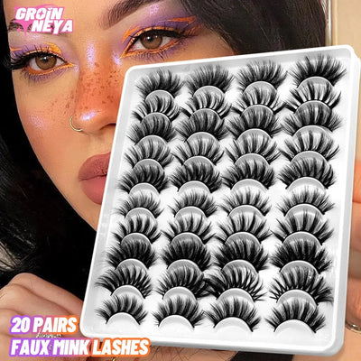 MARSTAR 20 Pairs 3D Mink Fluffy Dramatic Lashes