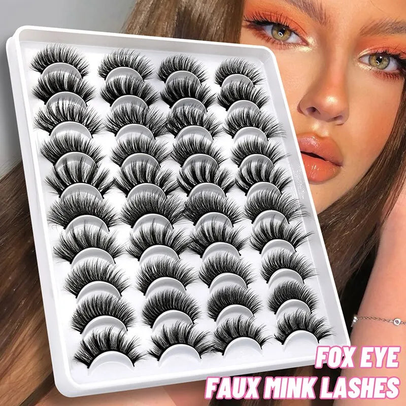 MARSTAR 20 Pairs 3D Mink Fluffy Dramatic Lashes