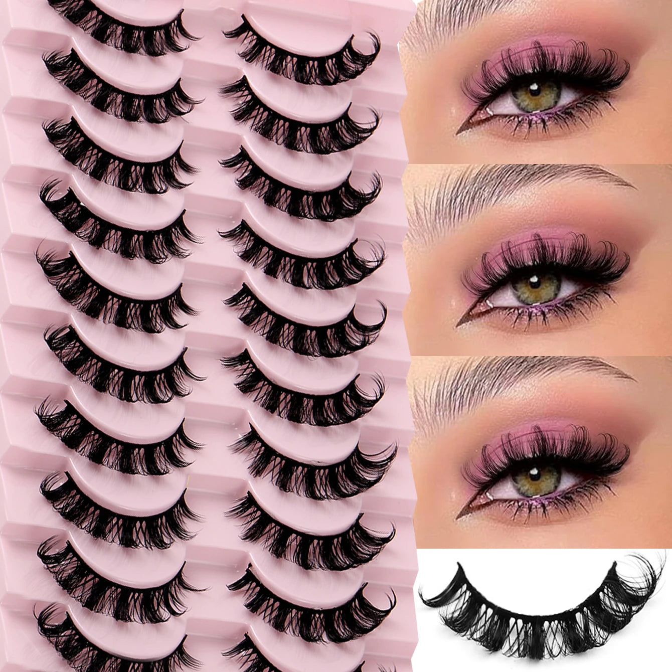 MARSTAR 10 Pairs Russian Strip Lashes